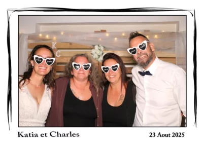 Photo souvenir avec photobooth à Reims lors du mariage de Katia et Charles